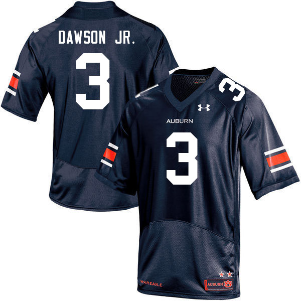 Men #3 Tar'Varish Dawson Jr. Auburn Tigers College Football Jerseys Sale-Navy